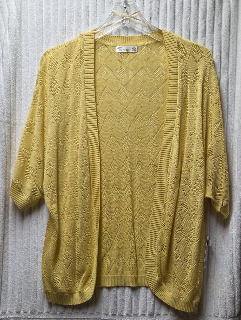 89th & Madison Women’s Short Sleeve Open Shrug Sweater in Yellow